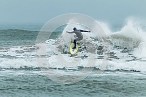 All action surfing, Fistral, Newquay, Cornwall photo