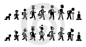 All ages men and women flat icon