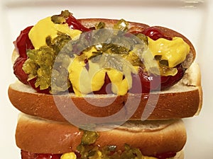 All American Hot Dog With Condiments