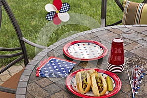 All American hotdogs at a holiday BBQ