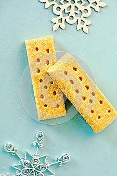 All butter shortbread fingers flat lay
