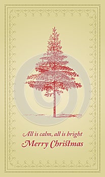 All is calm, All is bright - Christmas card