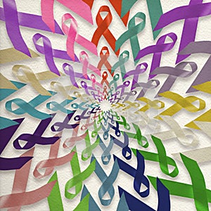 All cancers awareness design made with ribbons