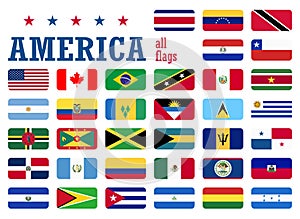 all country flags of America