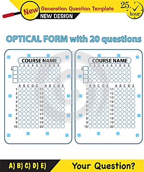 ALL COURSES - optical form, printable, AYT: High School Entrance Exam Optical Form