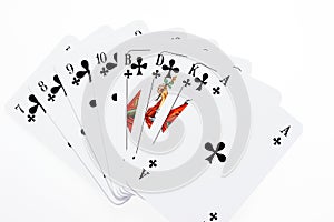 All cross Skat cards from the seven to the ace