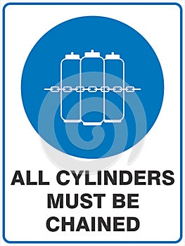 All Cylinders Must Be Chained Safety Sign