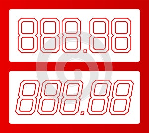 All digit price template. 88.88 shape of number for writing or drawing cost. Store price label for retail. Product sale