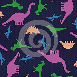 All dinosaurs colorfull seamless pattern tee graphic set slogan wall art pyjamas home textile postcard print sticker design