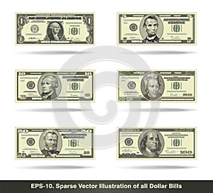 All Dollar Bills Flat