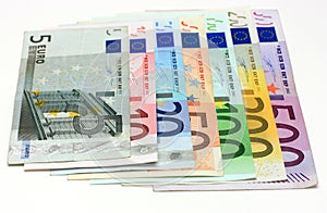 All the Euro banknotes photo