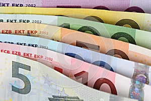 All Euro notes one after another