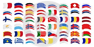Vše evropa vlajky a každý vlajky vektor sada 