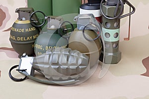 All explosives, weapon army,standard time fuze, hand grenade on
