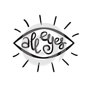 All eyes - handwritten funny motivational quote