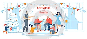 All In The Family Xmas Celebration Flat Poster