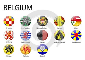 all Flags of regions of Belgium template for your design