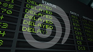 All Flights Delayed, Flight Information Board