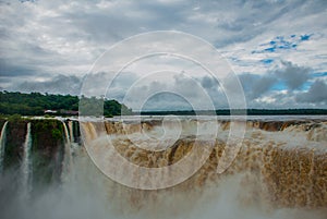 All flows that converge into Devil`s Throat at Iguazu Falls. Argentina