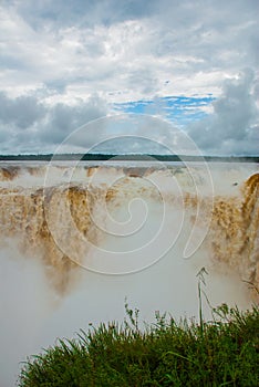 All flows that converge into Devil`s Throat at Iguazu Falls. Argentina