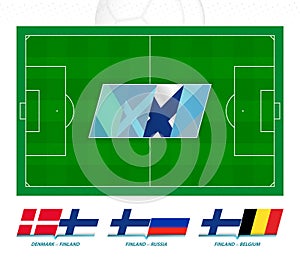 All games of the Finland football team in European competition. Football field and games icon