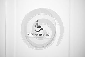 All Gender restroom door sign