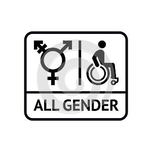 All gender restroom pictogram, wc symbol
