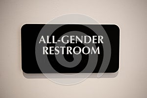 All Gender Restroom Sign in Public Space