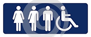 All Gender Restroom Symbol Sign,Vector Illustration, Isolated On White Background Label. EPS10