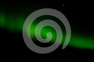 all green aurora in the sky in Finnland