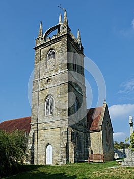 All Hallows Church, The Scot`s Crown Tower. Tillington, Sussex UK