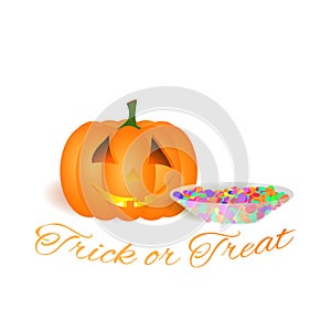 All Hallows` Eve vector greeting illustration