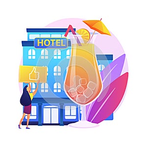 All-inclusive hotel abstract concept vector illustration.