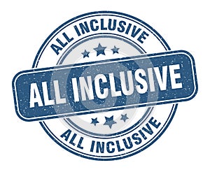 all inclusive stamp. all inclusive round grunge sign.