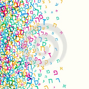 All letters of Hebrew alphabet, Jewish ABC pattern
