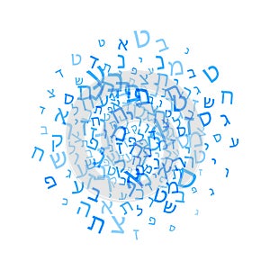 All letters of Hebrew alphabet, Jewish ABC pattern