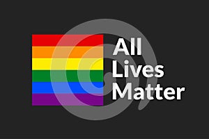 All Lives Matter concept. Template for background, banner, poster with text inscription. Vector EPS10 illustration.