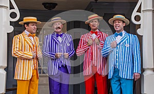 All Male Barbershop Quartet Sings at Disneyland