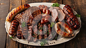 All Meat Platter Overhead. Generative AI