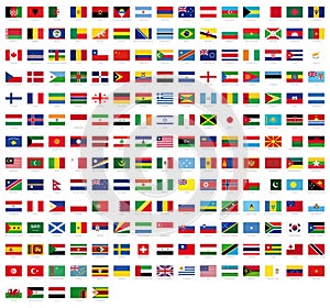 All national flags of the world with names - high quality vector flag isolated on white background photo