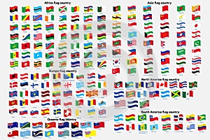 All national flags of the world wave