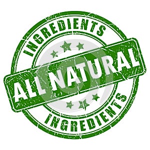 All natural ingredients vector stamp