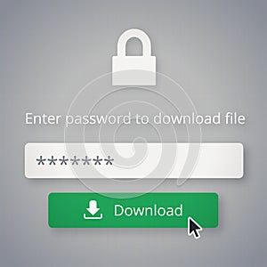 All we need is your password. an internet download page requesting a password - ALL design on this image is created from