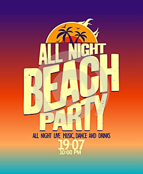 All night beach party web banner