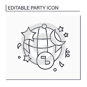 All-night line icon