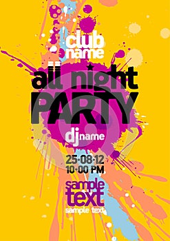 All Night Party design template.