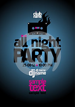 All Night Party design template.