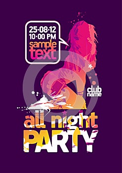 All Night Party design template.