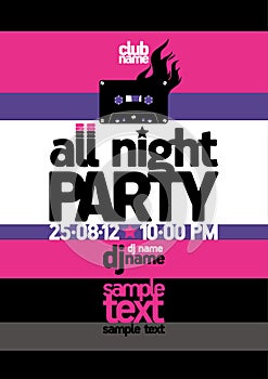 All Night Party design template.