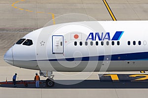 All Nippon Airways ANA airplane in Tokyo